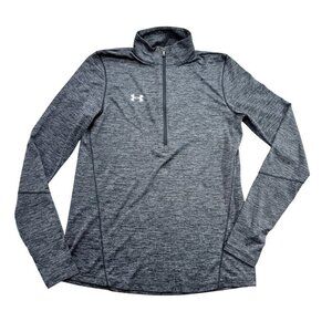 Under Armour ½ Zip Heatgear Pullover Top Gray Running Activewear Travel Womens S